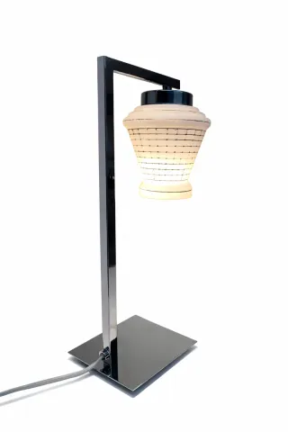 Candeeiro vintage vidro e metal