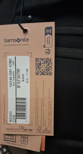 Mochila Samsonite BIZ2GO Negra Nueva