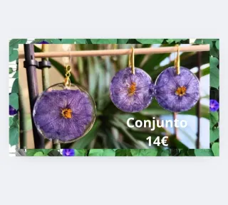 Pendientes flor Campanilla resina dorados