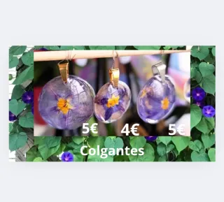 Pendientes flor Campanilla resina dorados