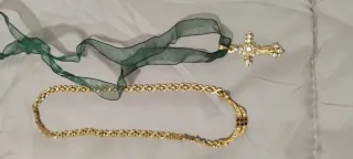 Conjunto Joyas Fallera dorado y Perlas