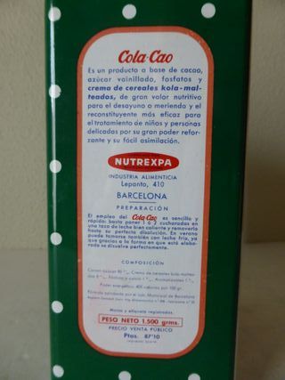 ANTIGUA CAJA LATA DE -COLA·CAO-(ALUBIAS