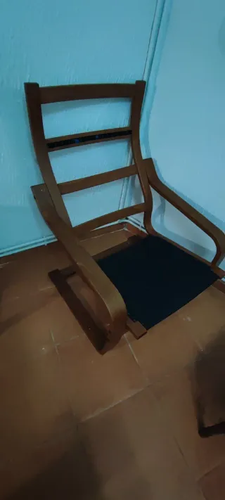 Butaca de tela y madera