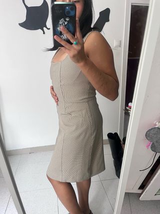 Vestido hecho a mano estampado pata de gallo