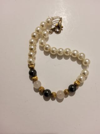 Bracciale perle e pietre dure oro