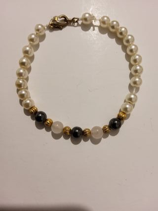 Bracciale perle e pietre dure oro