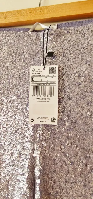 Pantalones Mango Lentejuelas Talla L