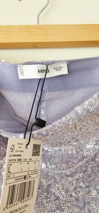 Pantalones Mango Lentejuelas Talla L