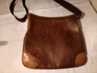 Borsa Etro Paisley Pelle Marrone Rossa