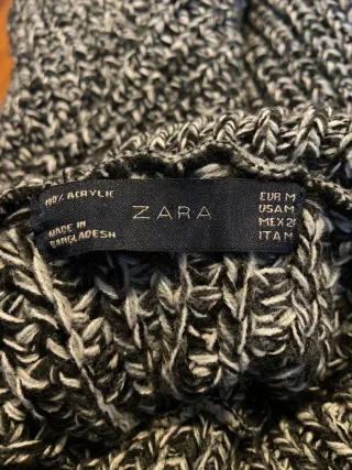 Jersey Zara cuello alto gris y negro