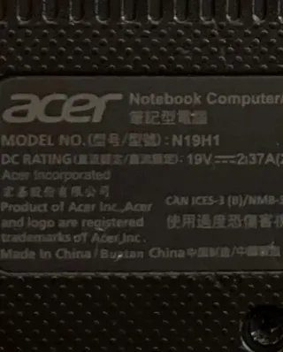 Portátil Acer N19H9 Negro