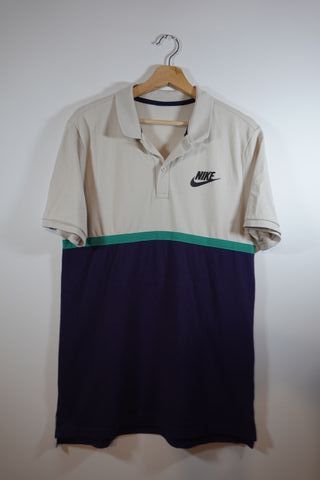 Polo Nike Golf Victory Hombre Beige/azul marino