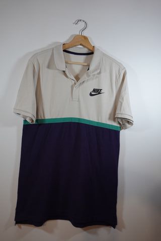 Polo Nike Golf Victory Hombre Beige/azul marino