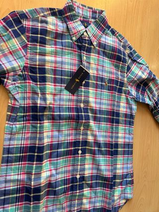 Camisa Ralph Lauren cuadros azul y verde