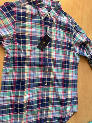 Camisa Ralph Lauren cuadros azul y verde