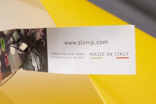 Lampada design gialla Slamp Mimì. Italia anni '90