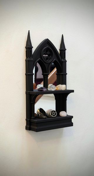 Estante Catedral com Espelho Preto