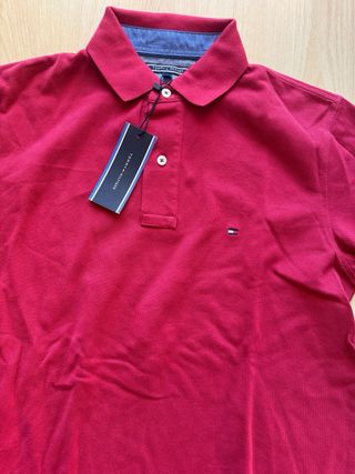 Polo Tommy Hilfiger Rojo Manga Larga