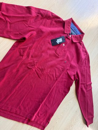Polo Tommy Hilfiger Rojo Manga Larga