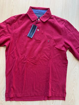 Polo Tommy Hilfiger Rojo Manga Larga