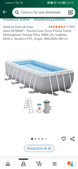 Piscina Intex Rettangolare Prisma Frame