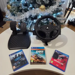 PACCHETTO VOLANTE T80 THRUSTMASTER + 3 GIOCHI PS4