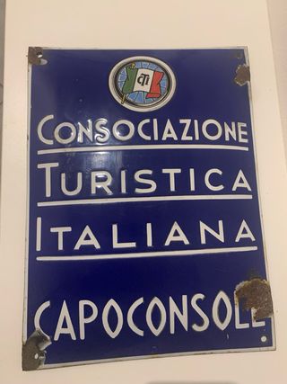 Rara insegna Touring Club Italiano vintage