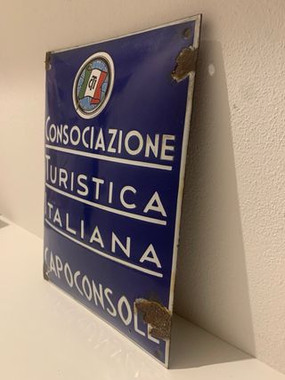 Rara insegna Touring Club Italiano vintage