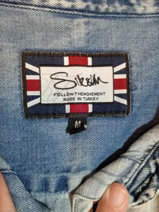 Camisa SikSilk Denim Manga Corta