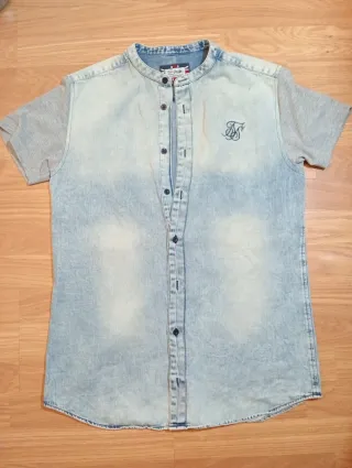 Camisa SikSilk Denim Manga Corta