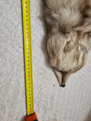 Estola de zorro blanco y gris