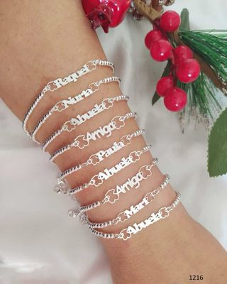 Pulseras plata con nombres