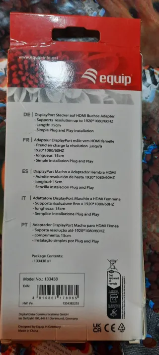 Adaptador DisplayPort a HDMI equip