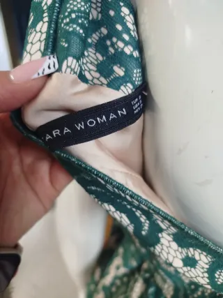 Vestido de fiesta verde y blanco