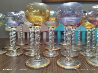 23 copas vintage cristal licor Multicolor.