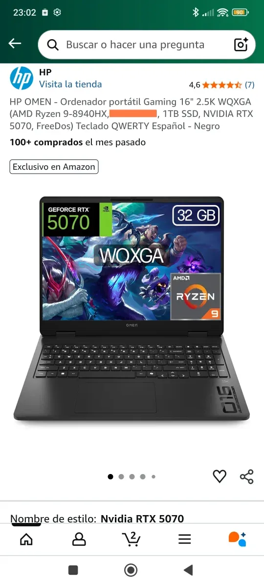 HP Omen RTX 5070 Nuevo