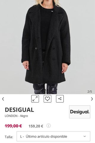 Chaquetón Desigual negro