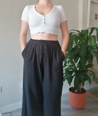 Camiseta crop top Pull&Bear blanca XS