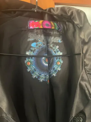 Abrigo Desigual Talla L Negro Multicolor