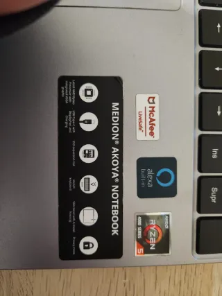 Portátil Medion Akoya Notebook Gris