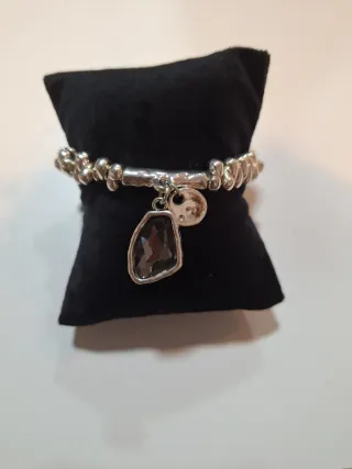 Pulsera Acero Inoxidable con Piedra Negra