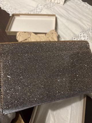 Pochette glitterata oro e nero