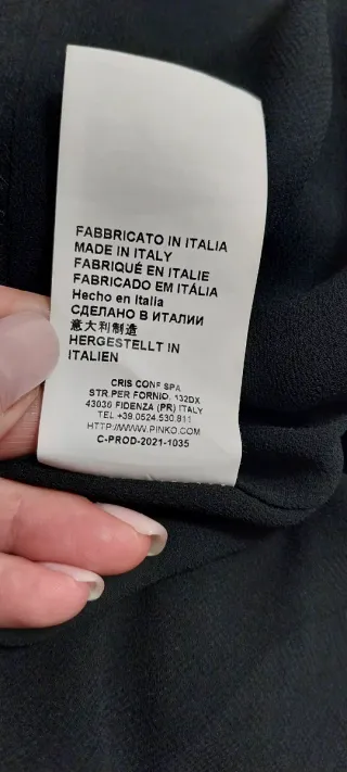 Vestido Pinko Preto Lantejou One Shoulder