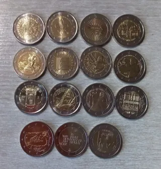 Lotto di 15 monete da 2 euro 2025 non circolanti