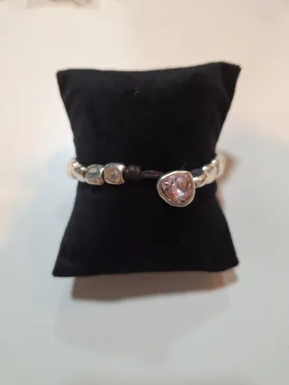 Pulsera Acero Inoxidable Corazón Rosa