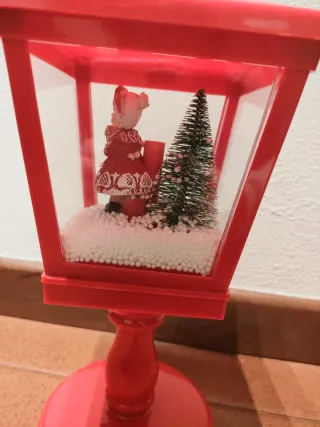 Lanterna Natalizia Rossa con Bambina