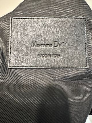 Chaqueta Cuero Massimo Dutti Negra