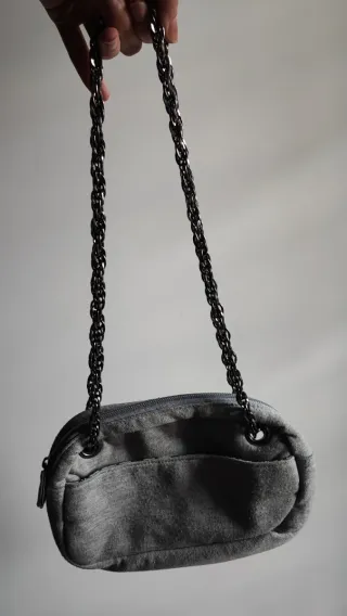 Borsetta Y2K Grigia Stampa Goth/Rock e tracolla