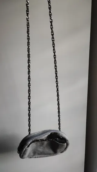 Borsetta Y2K Grigia Stampa Goth/Rock e tracolla