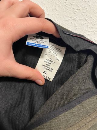 Pantalón de traje verde caqui hombre talla 52